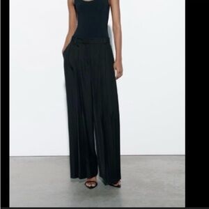 Zara Elegant Black Wide-Leg Pants
